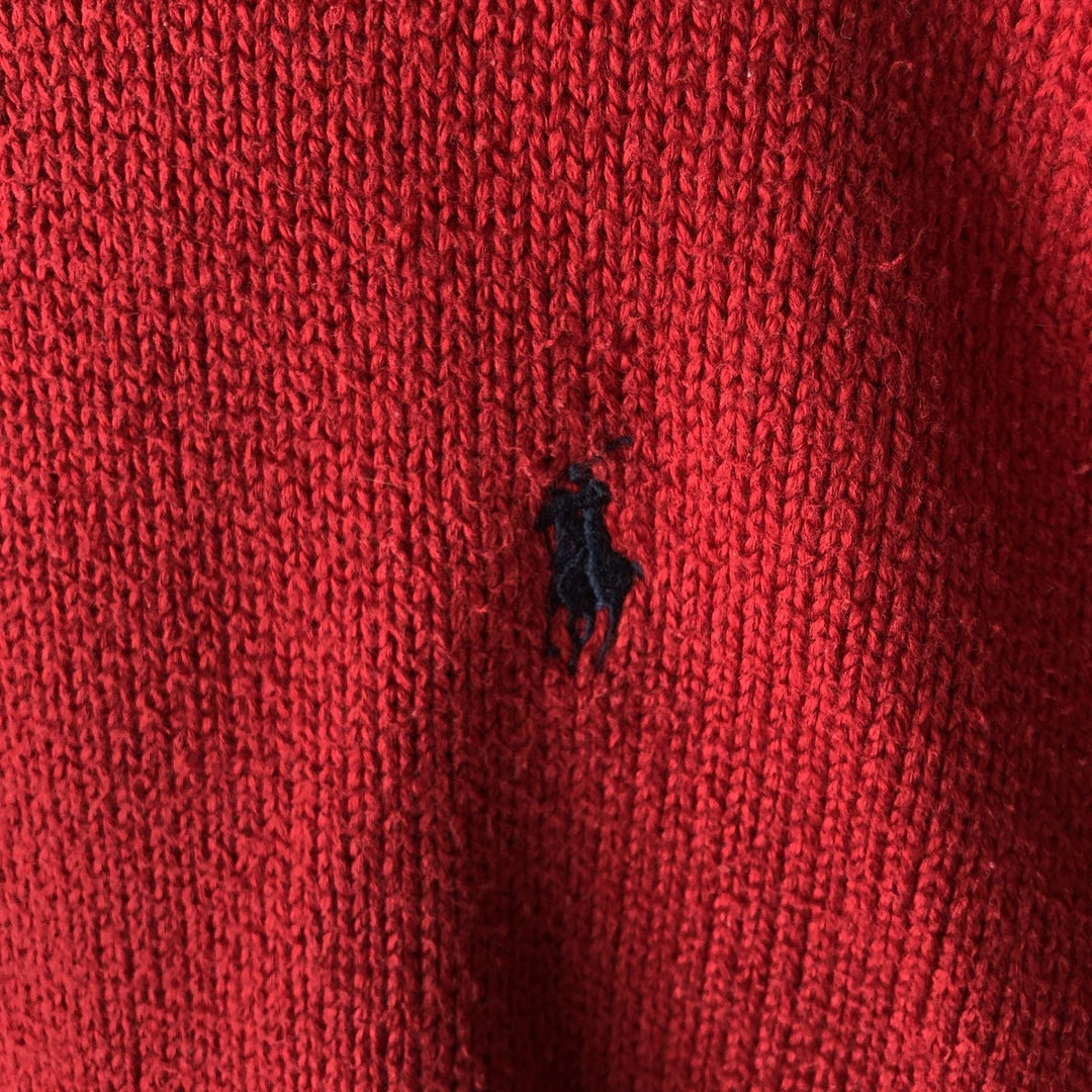 Ralph Lauren POLO by Ralph Lauren Cotton Knit Sweater Men's L size cotton red type Vintage Second Hand