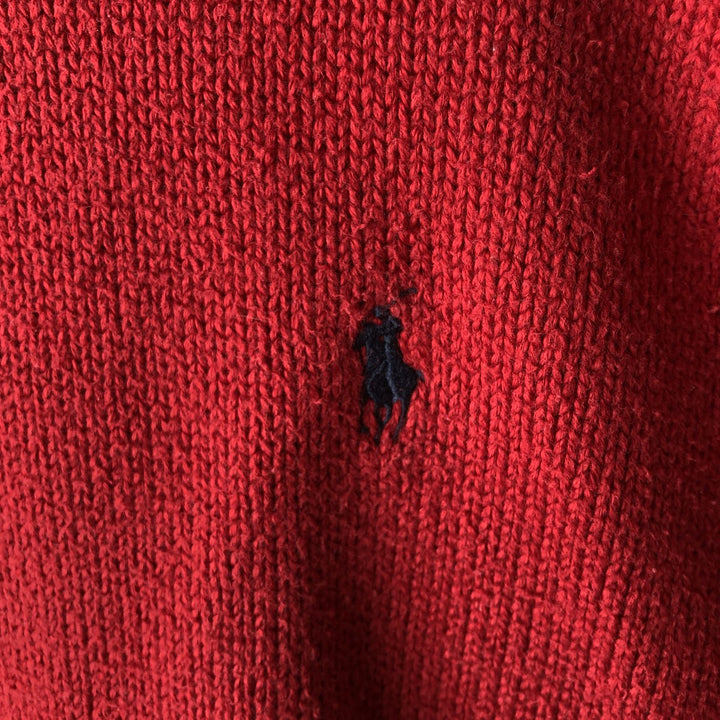 Ralph Lauren POLO by Ralph Lauren Cotton Knit Sweater Men's L size cotton red type Vintage Second Hand