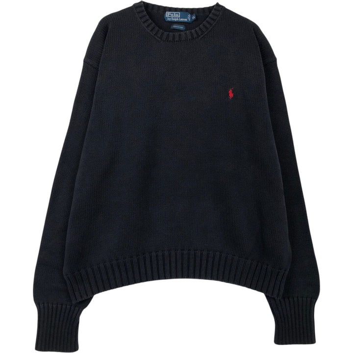 Ralph Lauren POLO by Ralph Lauren Cotton Knit Sweater Men's XL cotton black type Vintage Second Hand