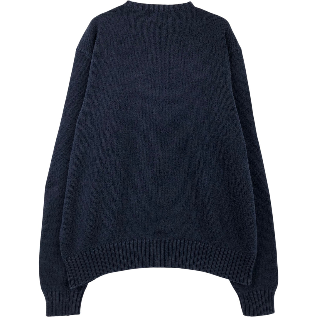 Ralph Lauren POLO by Ralph Lauren Cotton Knit Sweater Men's XL Pima Cotton navy blue type Vintage Second Hand