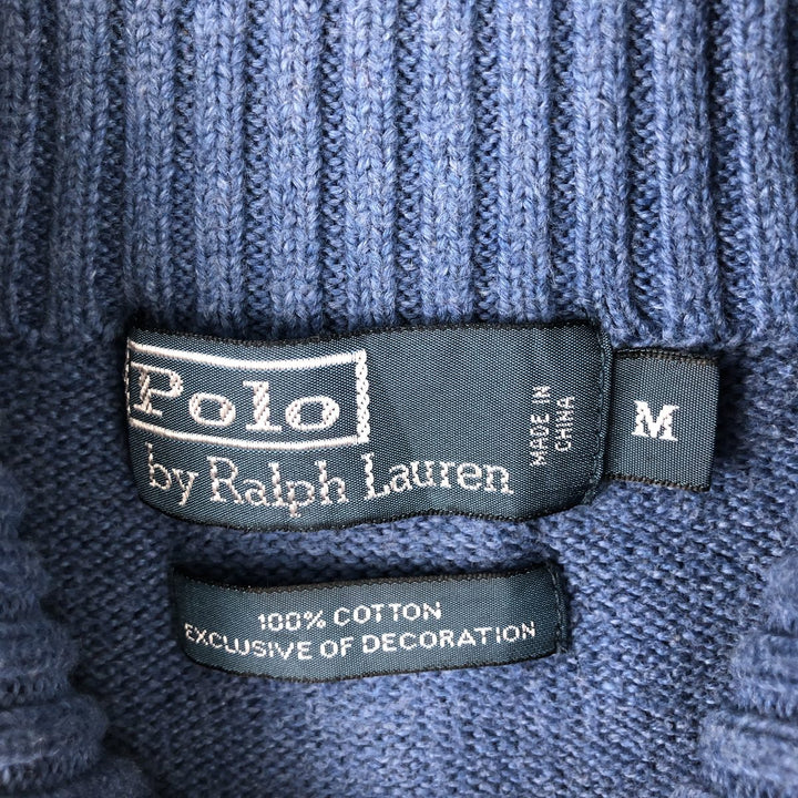 Ralph Lauren POLO by Ralph Lauren Half-Button Knit Sweater, Men's, Size M cotton Blue type light blue Vintage Second Hand