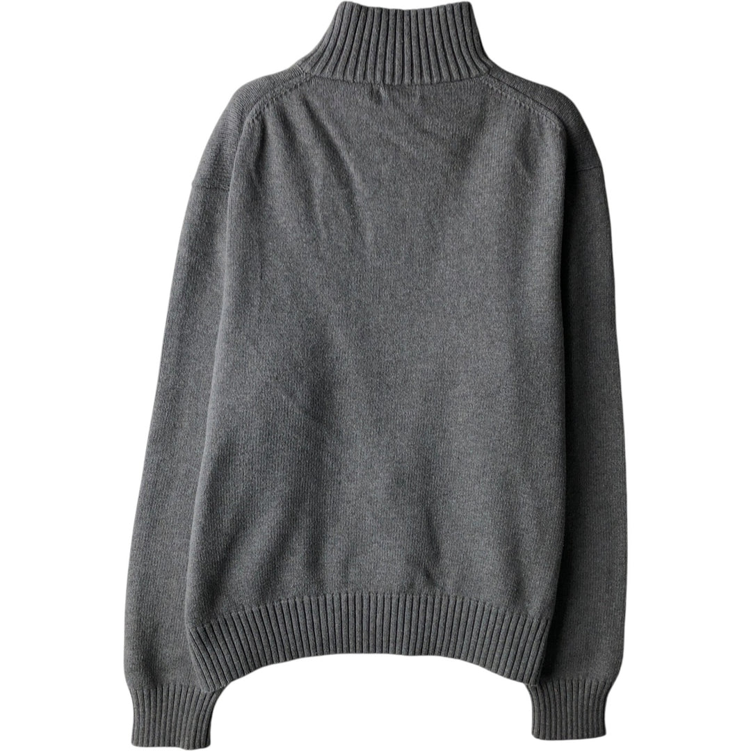Ralph Lauren POLO RALPH LAUREN half-button cotton knit sweater, men's size L cotton gray type Vintage Second Hand
