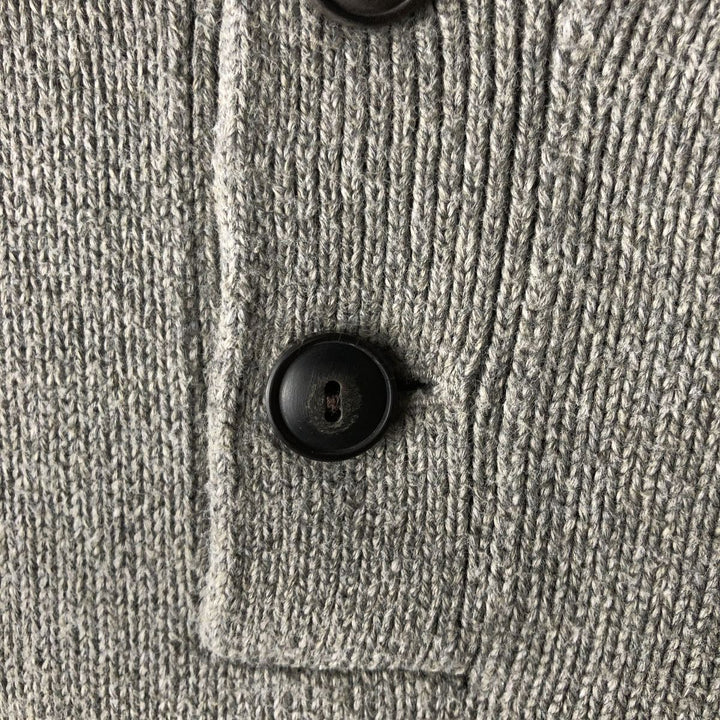 Ralph Lauren POLO RALPH LAUREN half-button cotton knit sweater, men's size L cotton gray type Vintage Second Hand