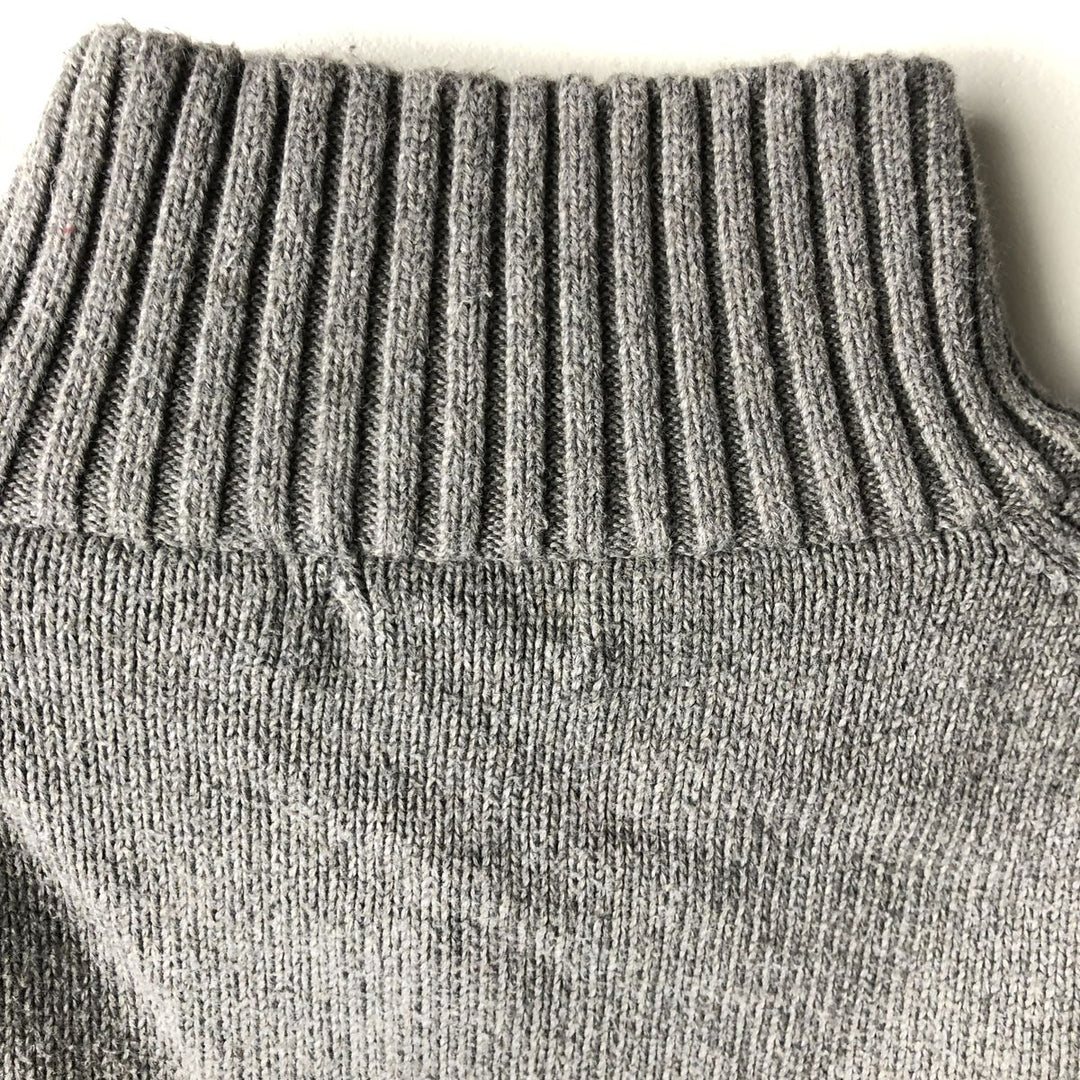 Ralph Lauren POLO RALPH LAUREN half-button cotton knit sweater, men's size L cotton gray type Vintage Second Hand
