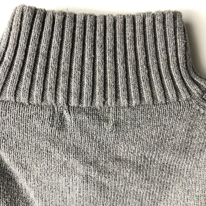 Ralph Lauren POLO RALPH LAUREN half-button cotton knit sweater, men's size L cotton gray type Vintage Second Hand