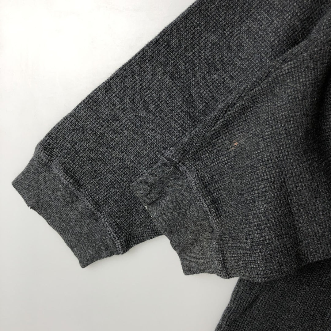 LANDS' END long-sleeved polo shirt, men's size L cotton Charcoal Vintage Second Hand