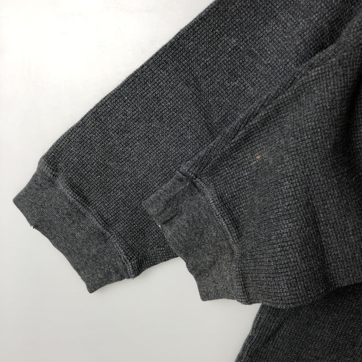 LANDS' END long-sleeved polo shirt, men's size L cotton Charcoal Vintage Second Hand