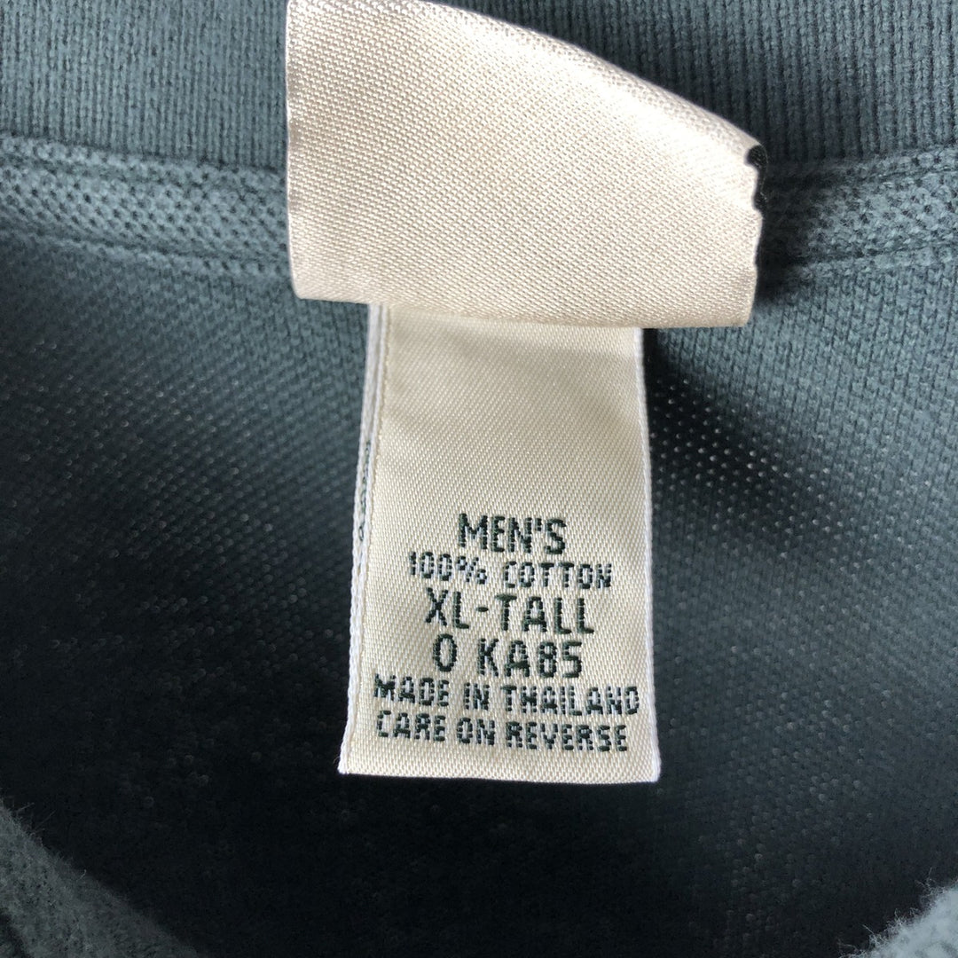 LLBean Men's Long Sleeve Polo Shirt (Size XL) cotton green type Vintage Second Hand