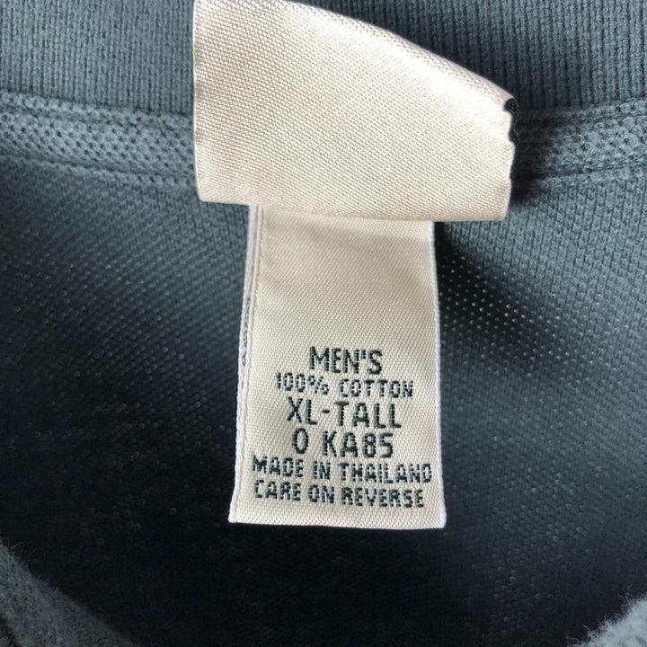 LLBean Men's Long Sleeve Polo Shirt (Size XL) cotton green type Vintage Second Hand