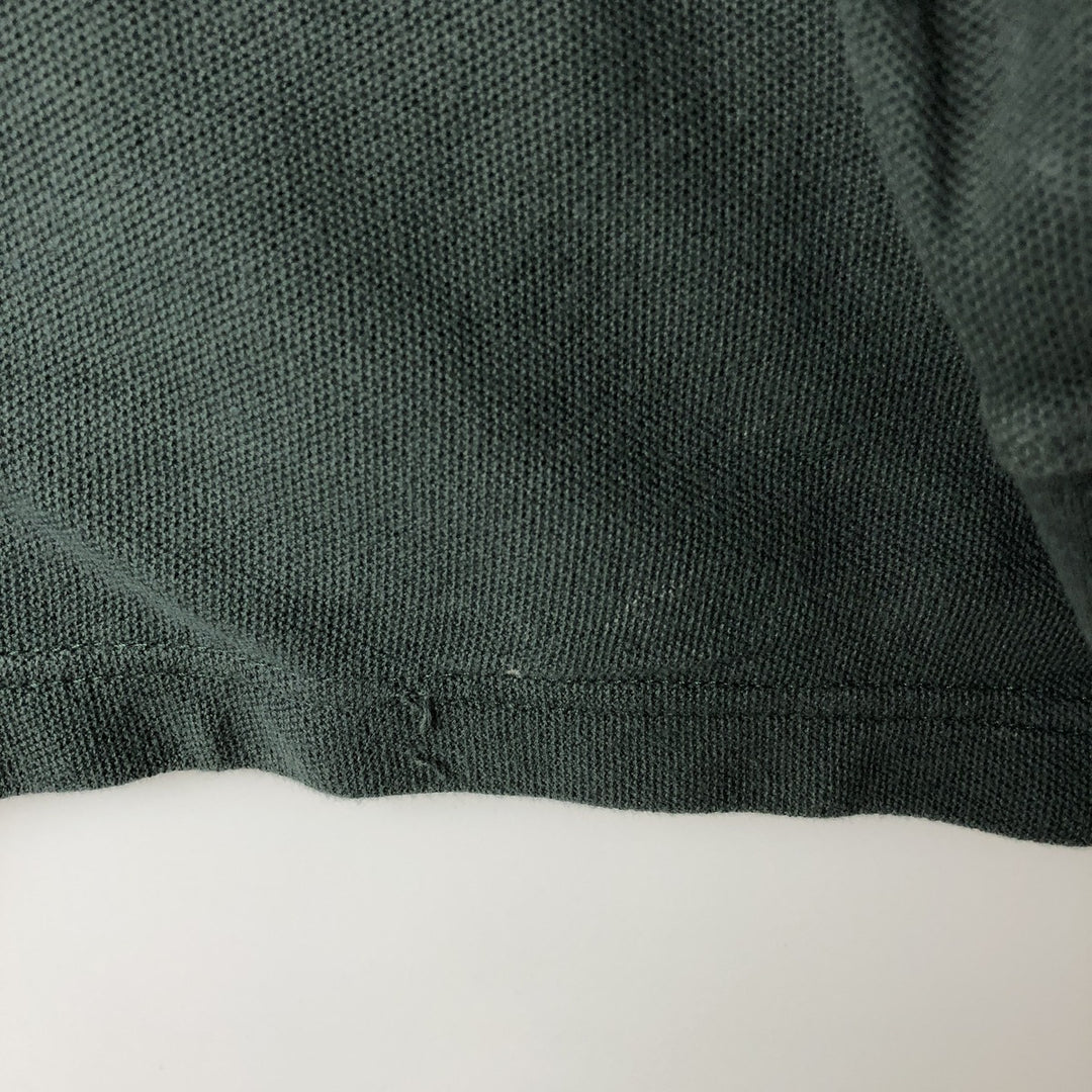 LLBean Men's Long Sleeve Polo Shirt (Size XL) cotton green type Vintage Second Hand