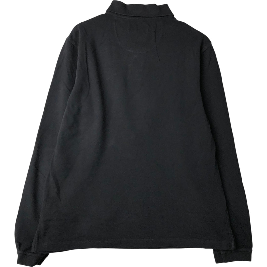 Barbour long-sleeved polo shirt, men's size L cotton black type Vintage Second Hand