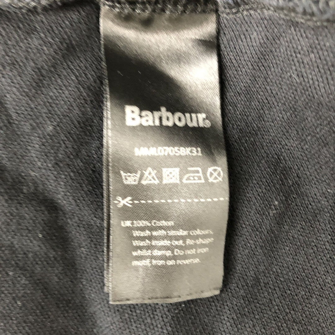 Barbour long-sleeved polo shirt, men's size L cotton black type Vintage Second Hand