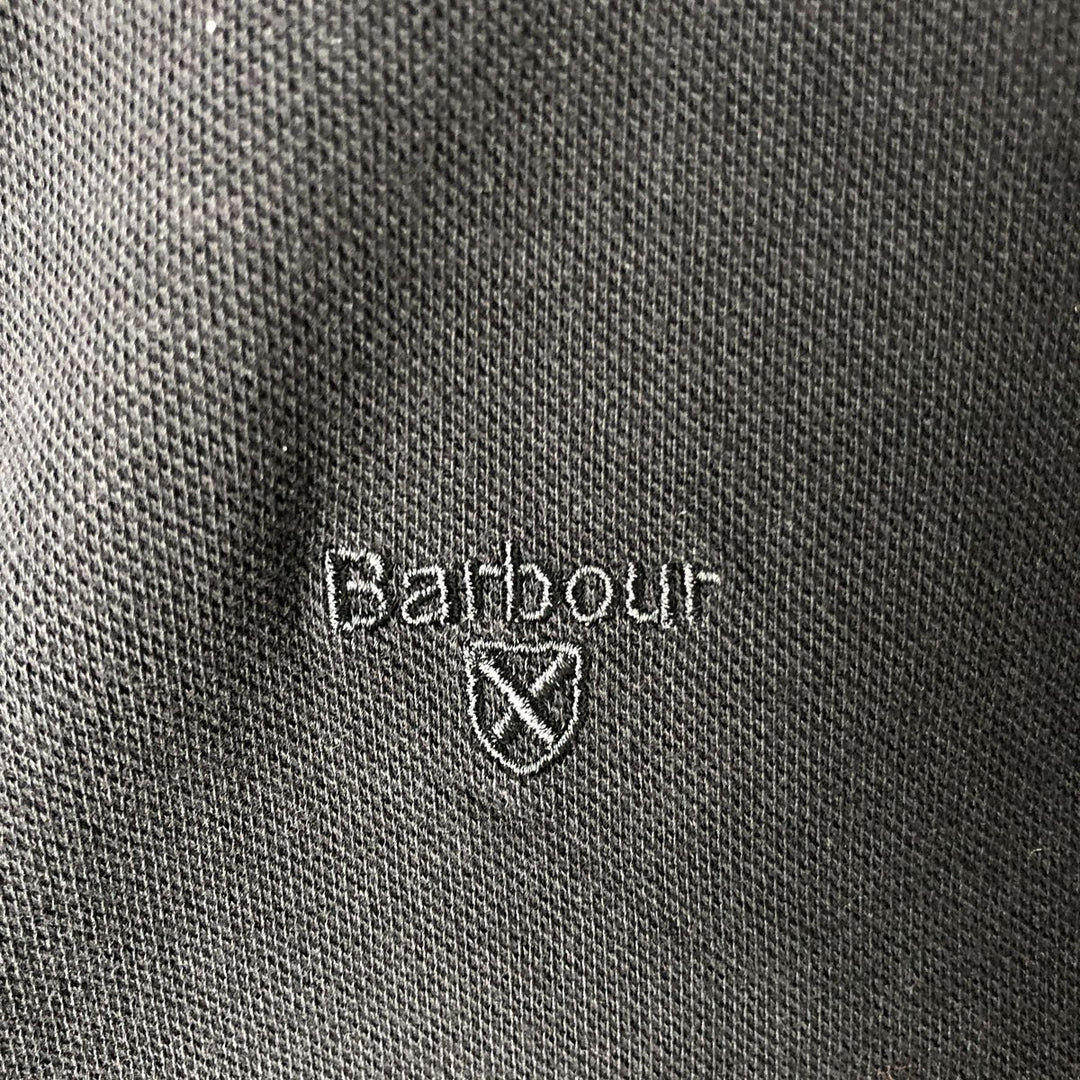 Barbour long-sleeved polo shirt, men's size L cotton black type Vintage Second Hand