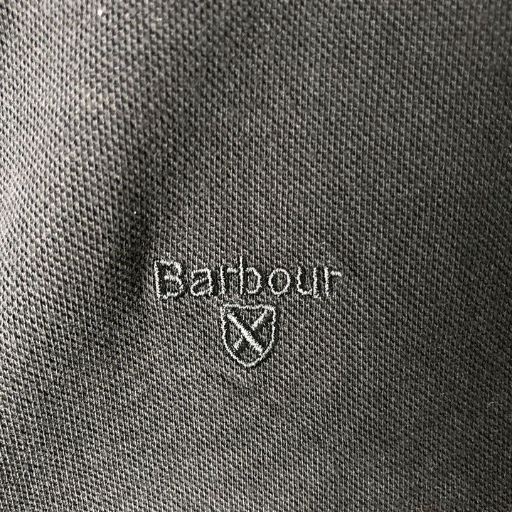 Barbour long-sleeved polo shirt, men's size L cotton black type Vintage Second Hand