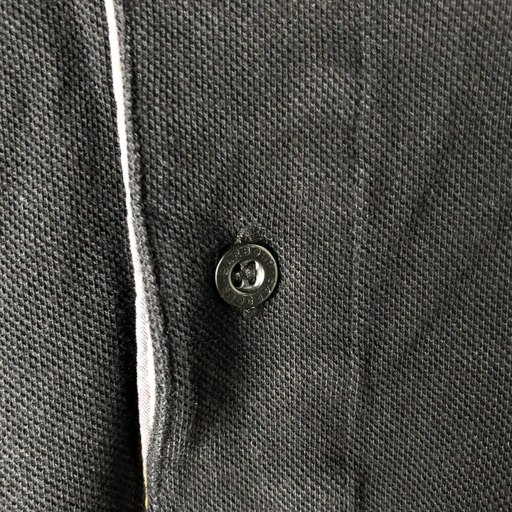 Barbour long-sleeved polo shirt, men's size L cotton black type Vintage Second Hand
