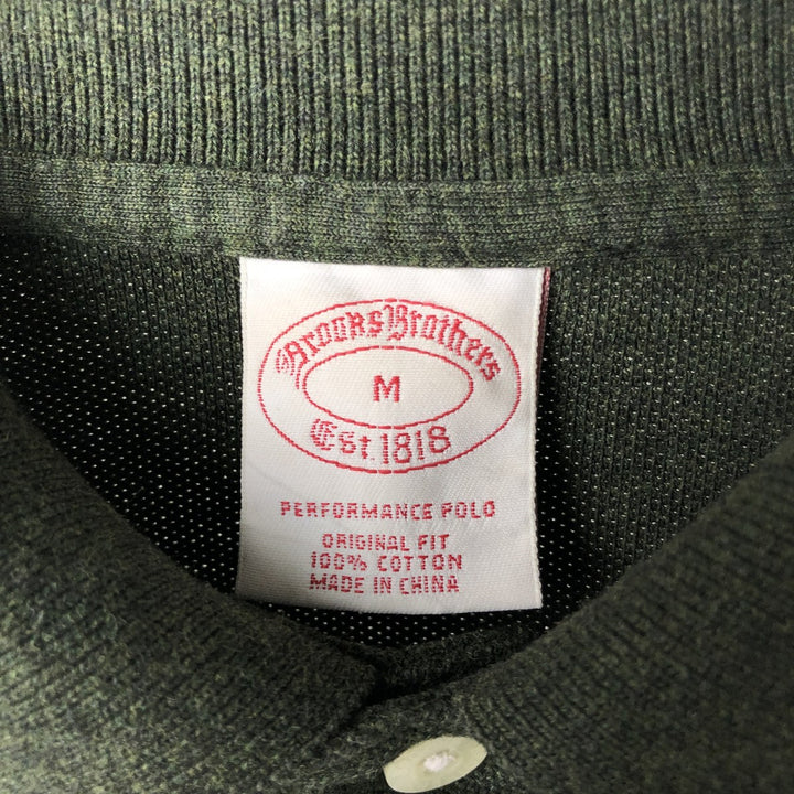 Brooks Brothers Est. 1818 Men's Long Sleeve Polo Shirt, Size M cotton green type Vintage Second Hand
