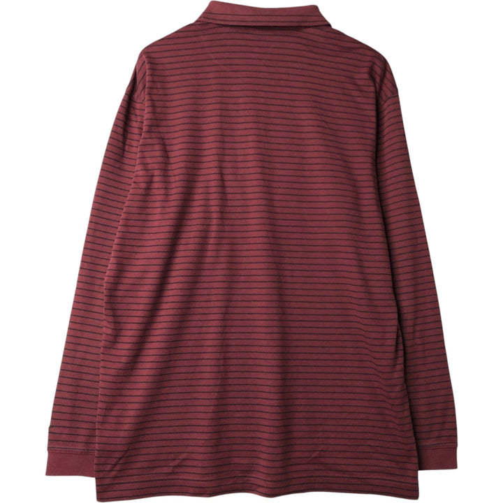 Nike Golf Long Sleeve Striped Polo Shirt, Men's Size L cotton bordeaux Vintage Second Hand