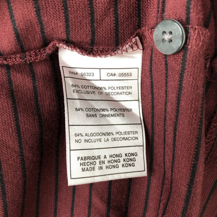Nike Golf Long Sleeve Striped Polo Shirt, Men's Size L cotton bordeaux Vintage Second Hand
