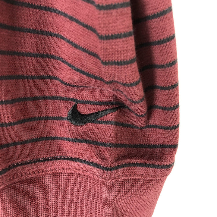 Nike Golf Long Sleeve Striped Polo Shirt, Men's Size L cotton bordeaux Vintage Second Hand