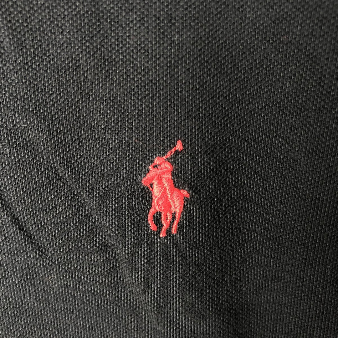 Ralph Lauren POLO RALPH LAUREN long-sleeved polo shirt, men's size L cotton black type Vintage Second Hand