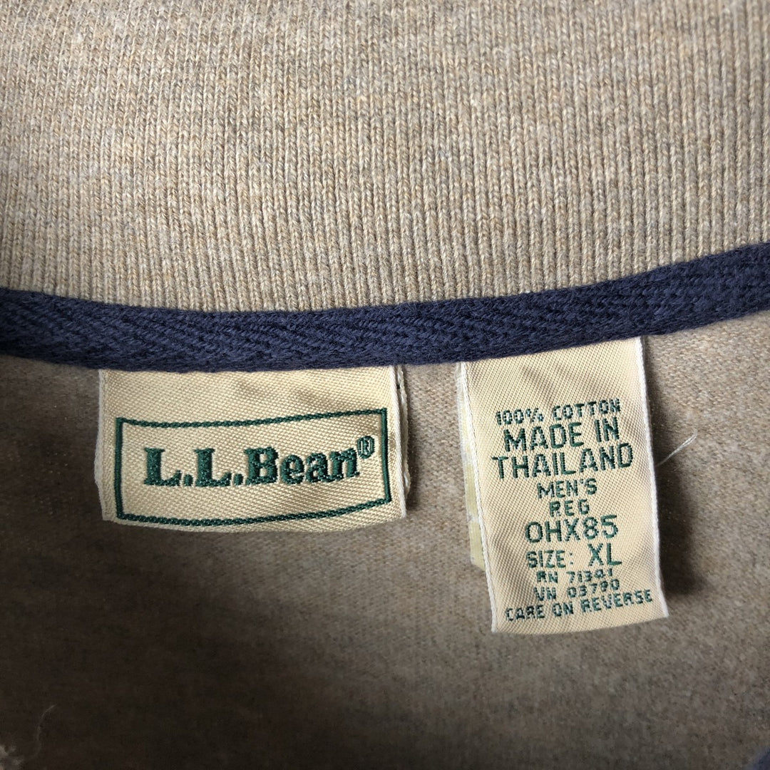 90'S LLBean Long Sleeve Polo Shirt, Men's XL, Vintage cotton Beige type Vintage Second Hand