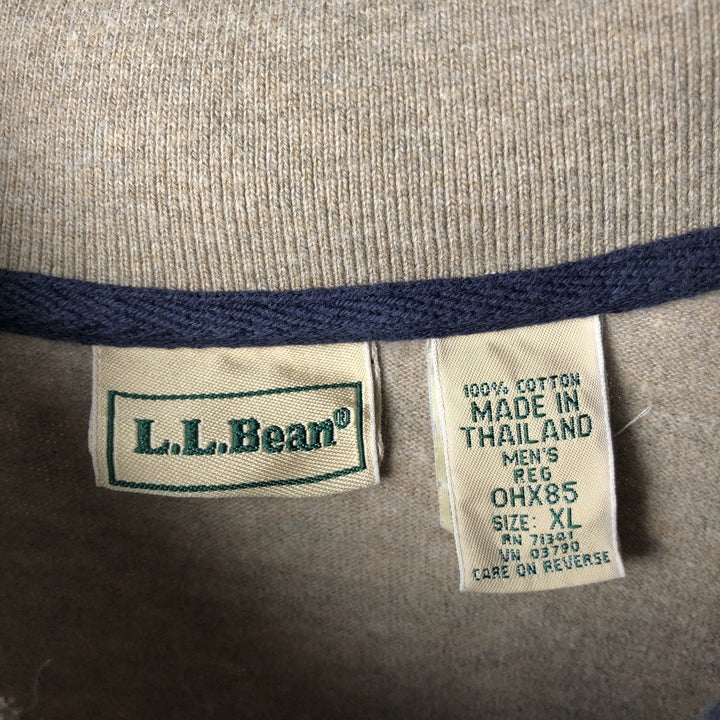 90'S LLBean Long Sleeve Polo Shirt, Men's XL, Vintage cotton Beige type Vintage Second Hand