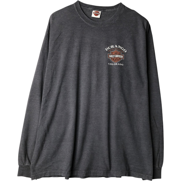 Harley-Davidson Long-Sleeve T-Shirt, Size 2X-LARGE (equivalent to Men's XXL) cotton gray type Vintage Second Hand