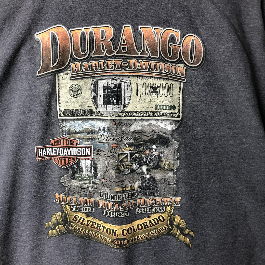 Harley-Davidson Long-Sleeve T-Shirt, Size 2X-LARGE (equivalent to Men's XXL) cotton gray type Vintage Second Hand