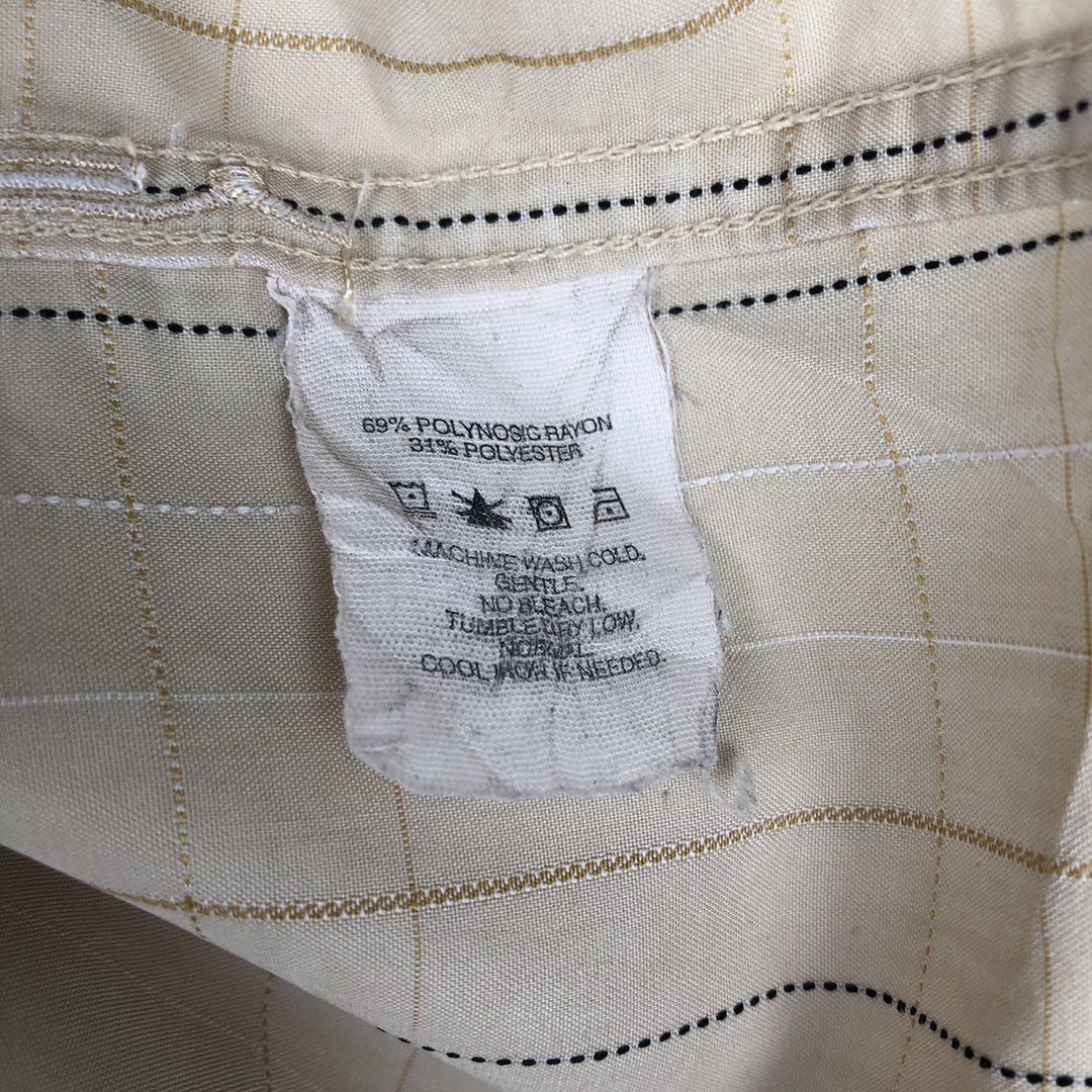 Oakley TRUE FIT Check Pattern Short-Sleeve Rayon Shirt, Men's Size M (approx.) Rayon Beige type Vintage Second Hand