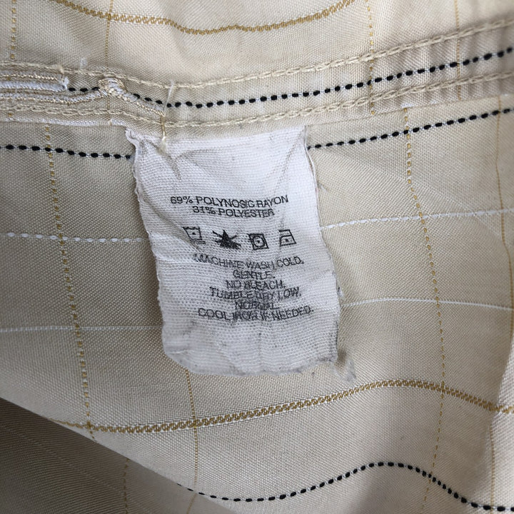 Oakley TRUE FIT Check Pattern Short-Sleeve Rayon Shirt, Men's Size M (approx.) Rayon Beige type Vintage Second Hand