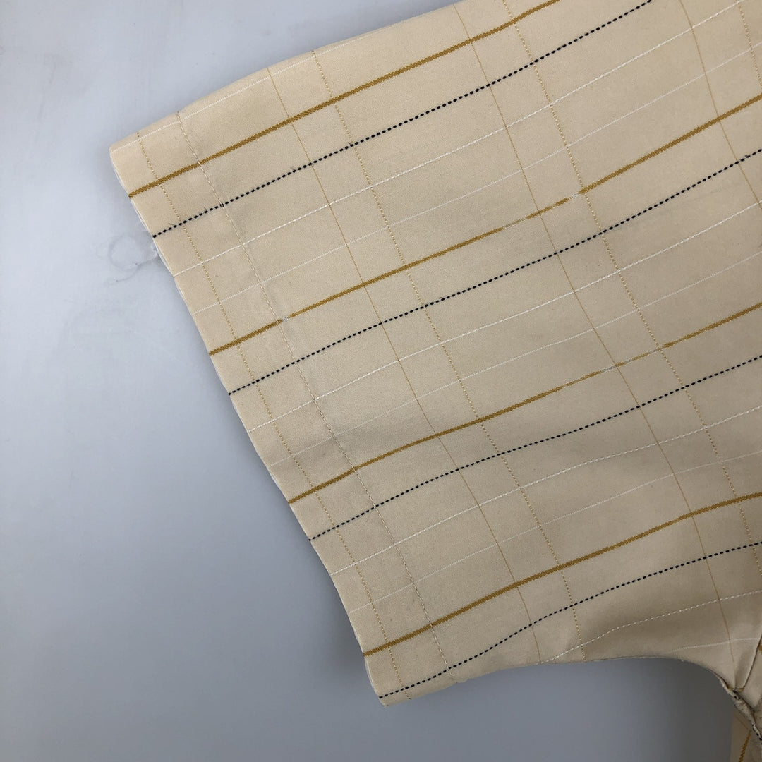 Oakley TRUE FIT Check Pattern Short-Sleeve Rayon Shirt, Men's Size M (approx.) Rayon Beige type Vintage Second Hand