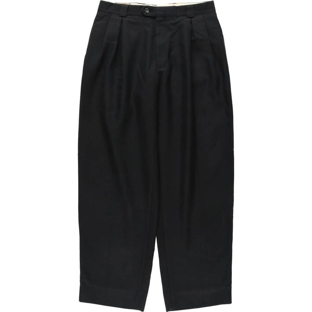FRANCO TASSI Two-Pleat Slacks, Made in Canada, Men's Size W31 (approx.), Vintage polyester black type Vintage Second Hand