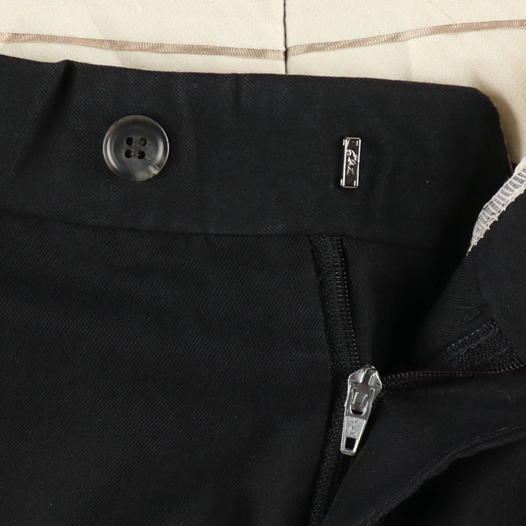 FRANCO TASSI Two-Pleat Slacks, Made in Canada, Men's Size W31 (approx.), Vintage polyester black type Vintage Second Hand