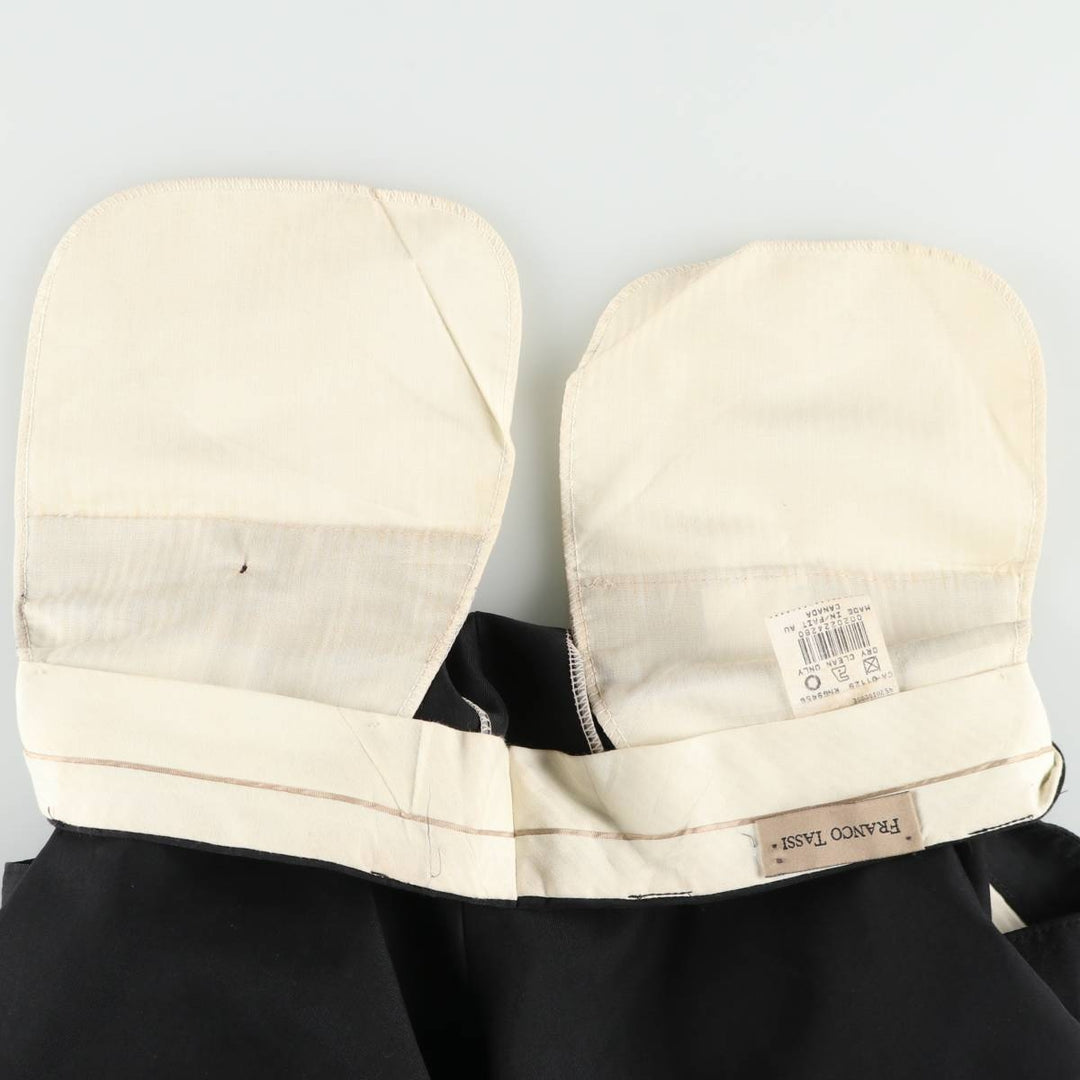 FRANCO TASSI Two-Pleat Slacks, Made in Canada, Men's Size W31 (approx.), Vintage polyester black type Vintage Second Hand