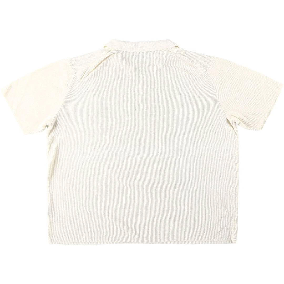 Ralph Lauren POLO by Ralph Lauren Open Collar Short Sleeve Polo Shirt, Men's Size XL (approx.) linen ivory Vintage Second Hand