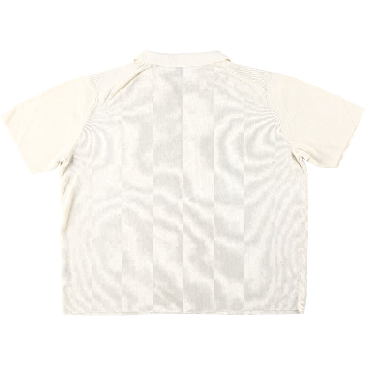 Ralph Lauren POLO by Ralph Lauren Open Collar Short Sleeve Polo Shirt, Men's Size XL (approx.) linen ivory Vintage Second Hand