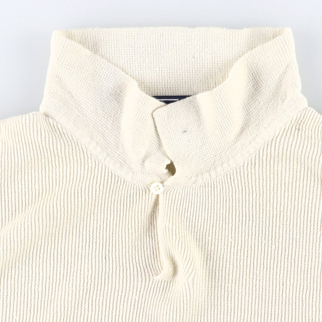 Ralph Lauren POLO by Ralph Lauren Open Collar Short Sleeve Polo Shirt, Men's Size XL (approx.) linen ivory Vintage Second Hand