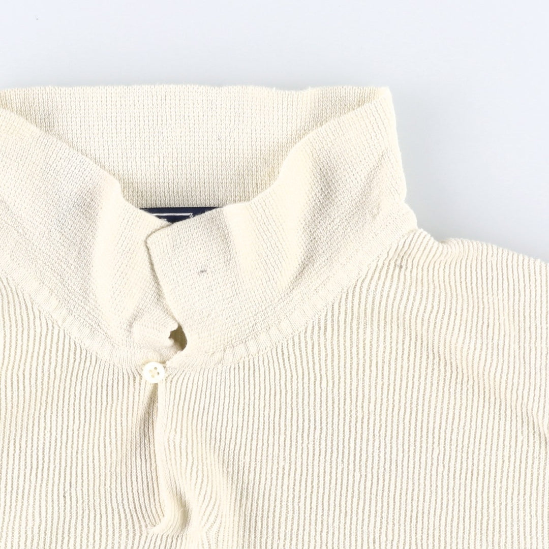 Ralph Lauren POLO by Ralph Lauren Open Collar Short Sleeve Polo Shirt, Men's Size XL (approx.) linen ivory Vintage Second Hand