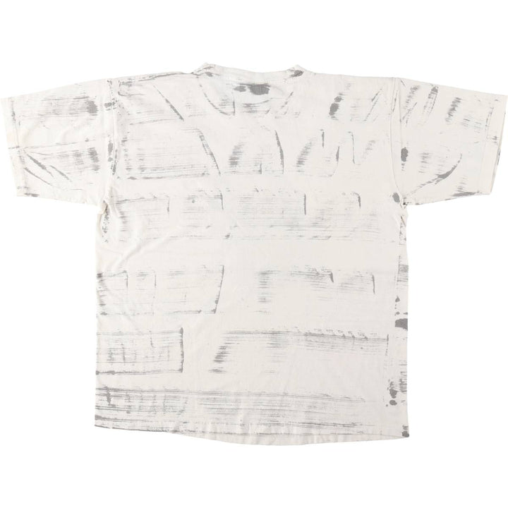 GERZEES BOB MARLEY All-over print band t-shirt (Men's size L) cotton white type Vintage Second Hand