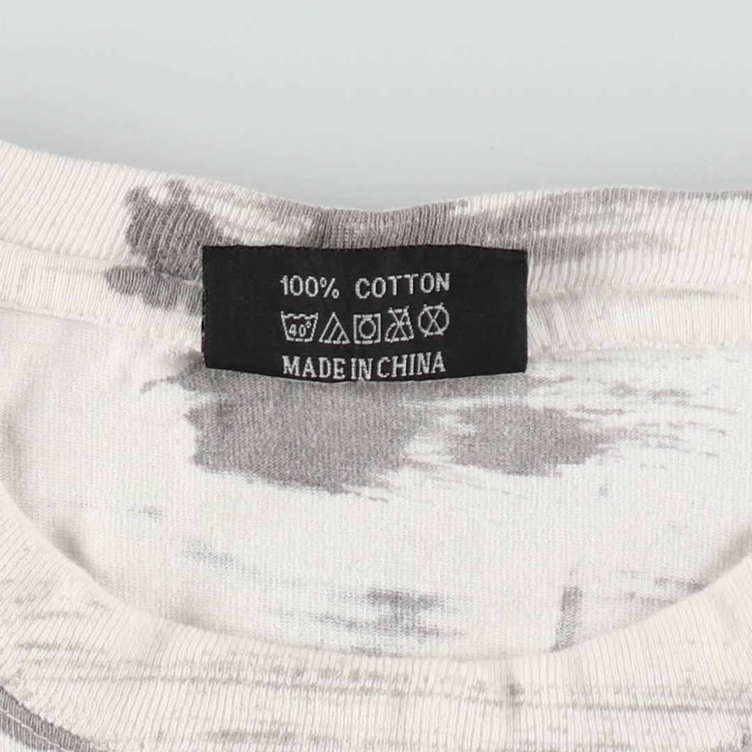 GERZEES BOB MARLEY All-over print band t-shirt (Men's size L) cotton white type Vintage Second Hand