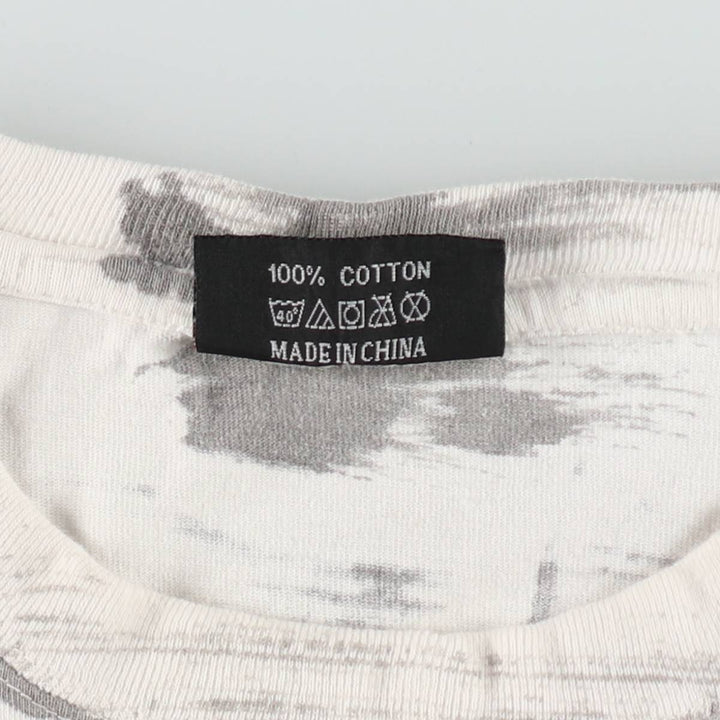 GERZEES BOB MARLEY All-over print band t-shirt (Men's size L) cotton white type Vintage Second Hand