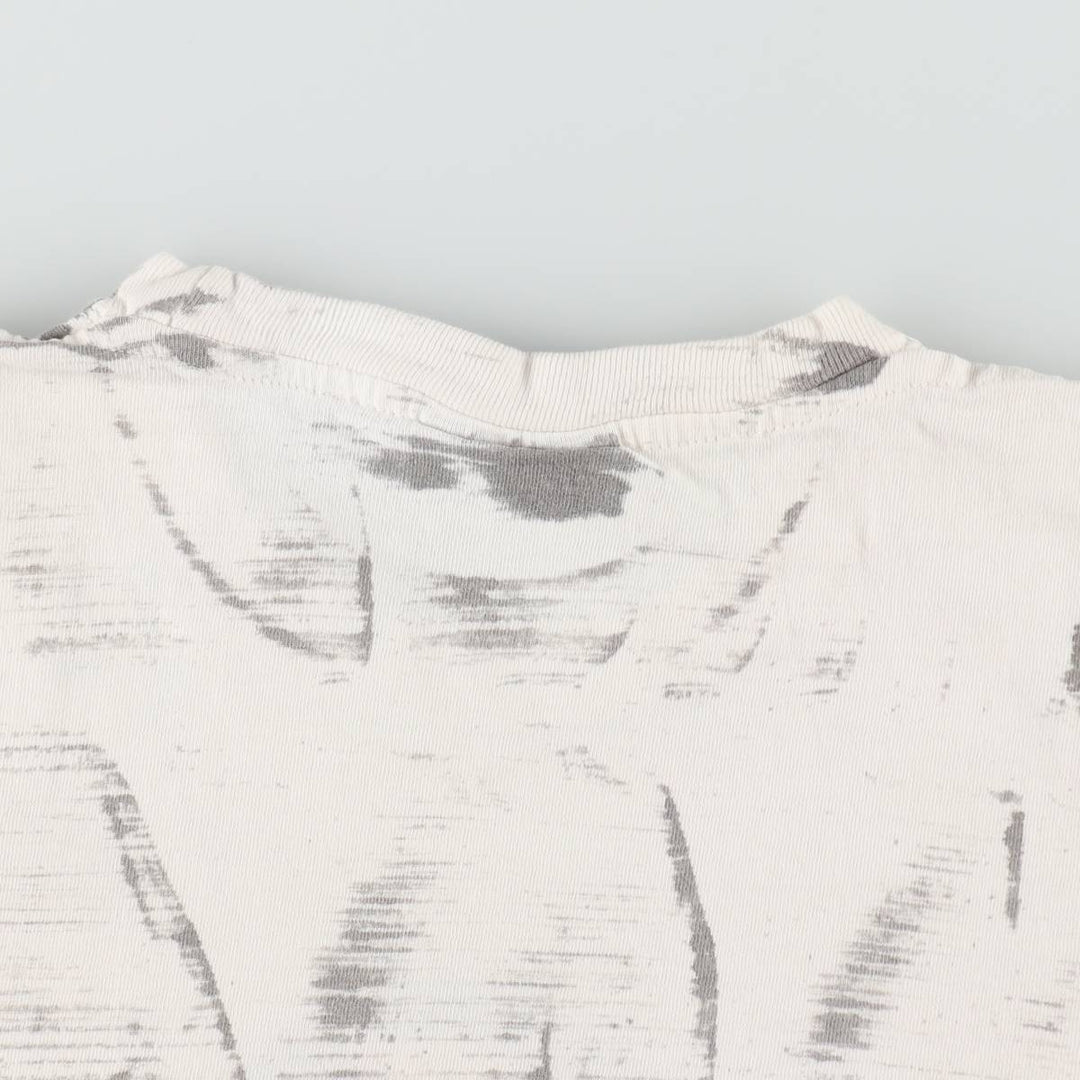 GERZEES BOB MARLEY All-over print band t-shirt (Men's size L) cotton white type Vintage Second Hand