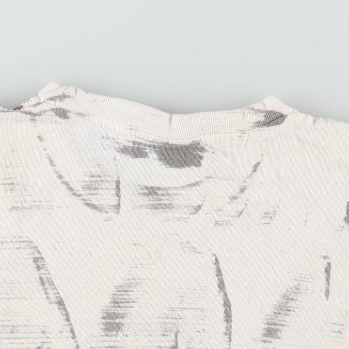 GERZEES BOB MARLEY All-over print band t-shirt (Men's size L) cotton white type Vintage Second Hand