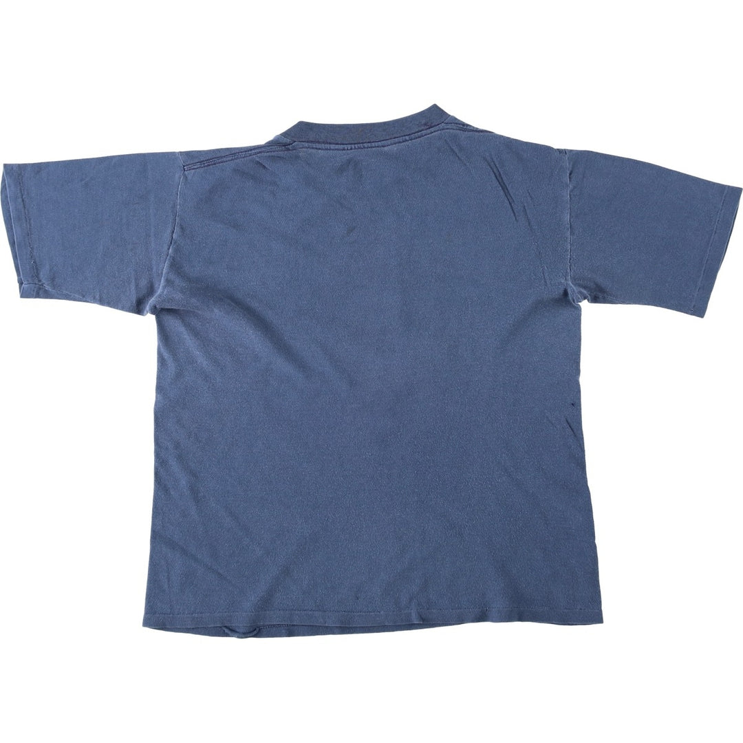 70s-80'S smile print T-shirt, men's size S equivalent, vintage. unclear blue type Vintage Second Hand