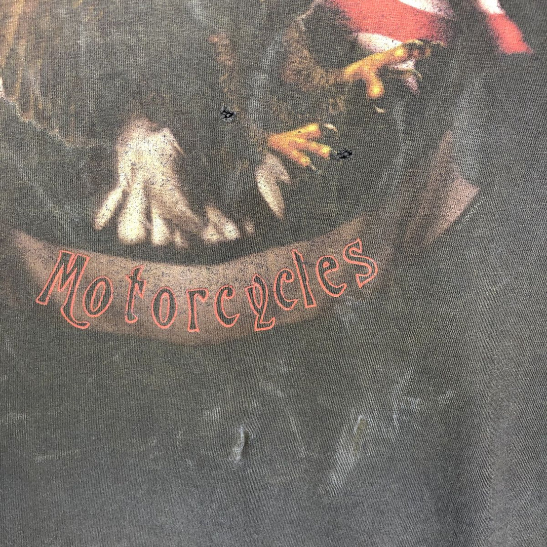 Harley-Davidson Eagle Pattern Stars and Stripes Motorcycle Bike T-shirt Men's Size L unclear black type Vintage Second Hand