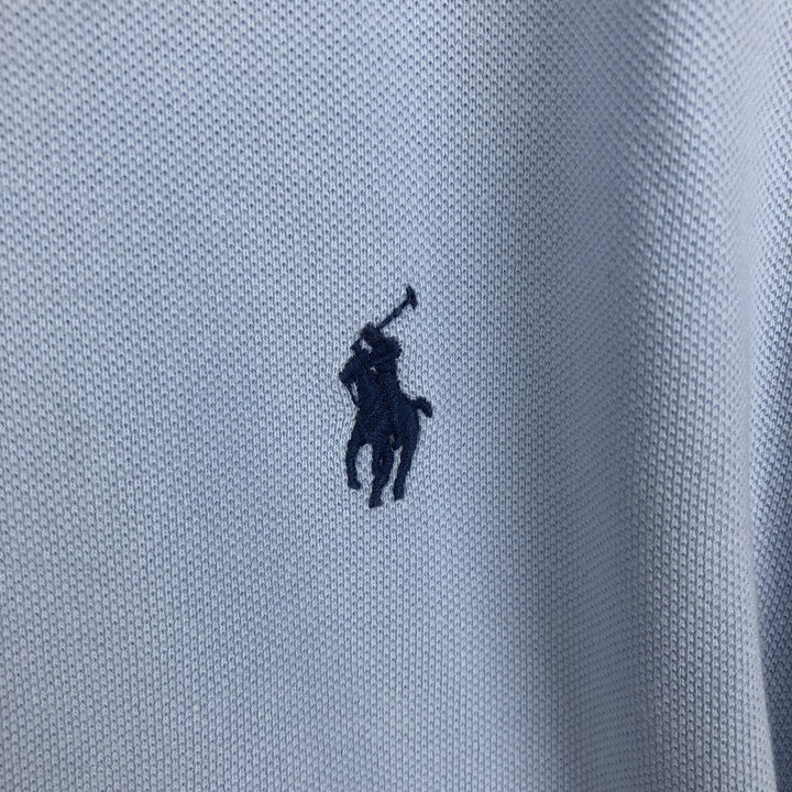 Ralph Lauren POLO RALPH LAUREN CUSTOM SLIM FIT short sleeve polo shirt, men's size L cotton Blue type light blue Vintage Second Hand