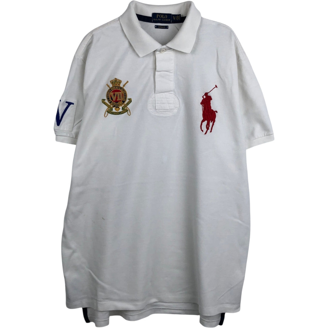 Ralph Lauren POLO RALPH LAUREN CUSTOM FIT Big Pony Short-Sleeve Rugby Shirt, Men's Size XL (approx.) cotton white type Vintage Second Hand