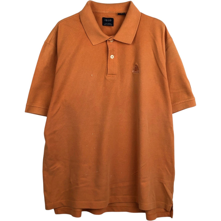 IZOD SILK WASH Short-Sleeve Polo Shirt, Men's Size L (equivalent) cotton orange type Vintage Second Hand