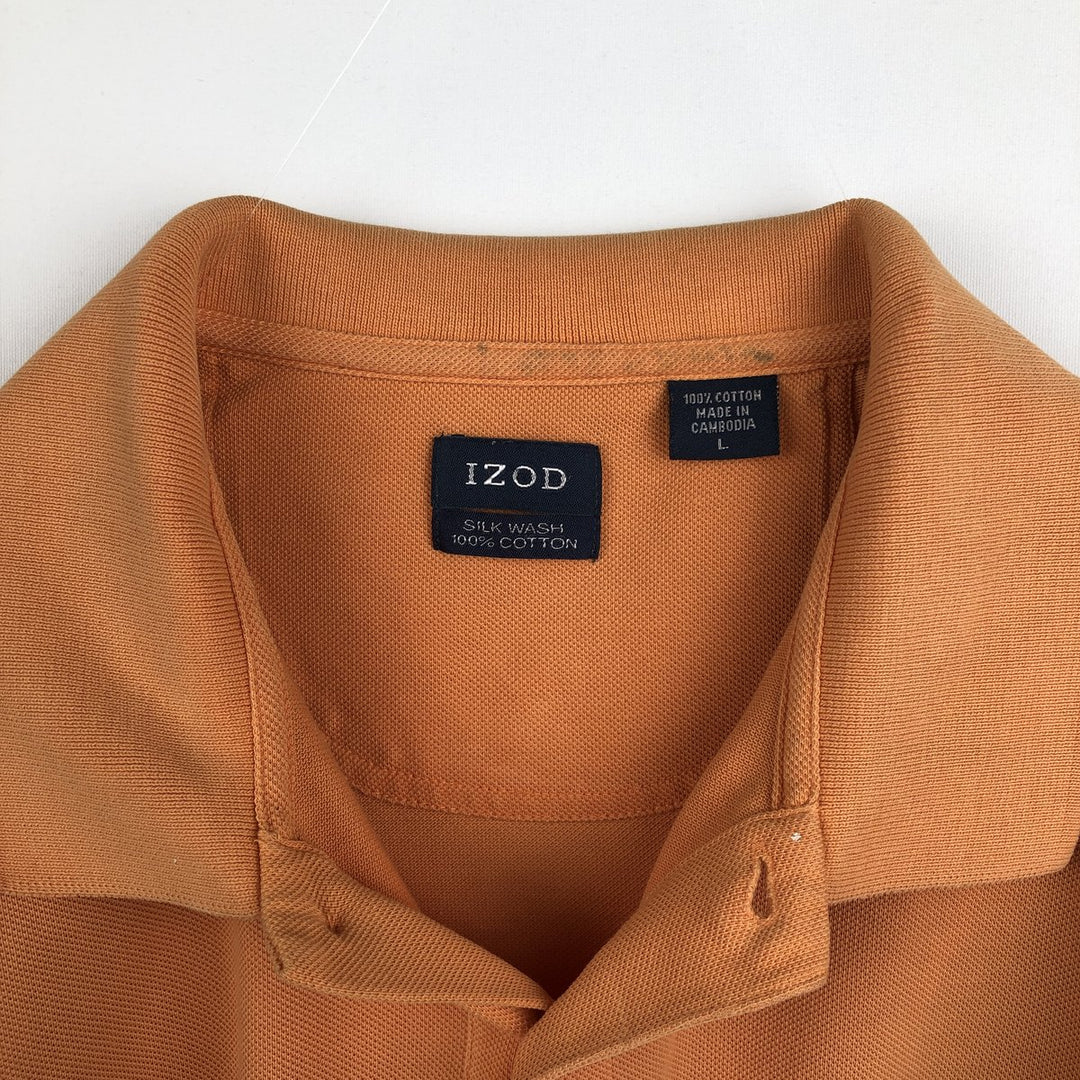 IZOD SILK WASH Short-Sleeve Polo Shirt, Men's Size L (equivalent) cotton orange type Vintage Second Hand