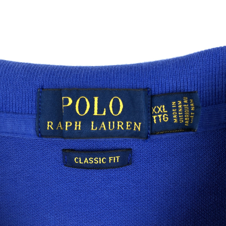 Ralph Lauren POLO RALPH LAUREN CLASSIC FIT short sleeve polo shirt men's XXL equivalent cotton blue type Vintage Second Hand
